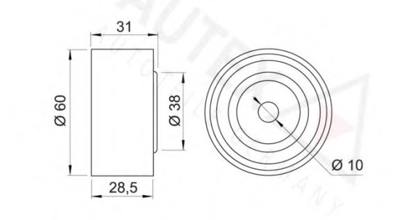 AUTEX 651567 Deflection/Guide Pulley, timing belt